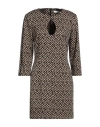 SIMONA CORSELLINI SIMONA CORSELLINI WOMAN MINI DRESS BEIGE SIZE 12 POLYESTER, VISCOSE, ELASTANE, POLYAMIDE