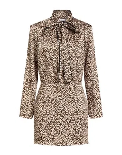 Simona Corsellini Woman Mini Dress Beige Size 8 Polyester