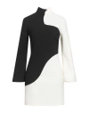 Simona Corsellini Woman Mini Dress Black Size 10 Polyester, Viscose, Cotton, Elastane