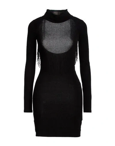 Simona Corsellini Woman Mini Dress Black Size 4 Nylon, Viscose