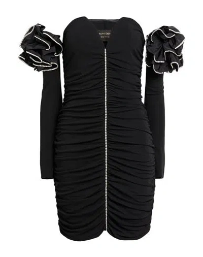 Simona Corsellini Woman Mini Dress Black Size 4 Viscose, Polyester, Polyamide