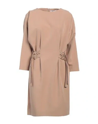 Simona Corsellini Woman Mini Dress Blush Size 8 Polyester, Elastane In Brown