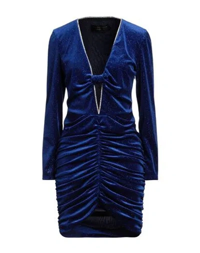 Simona Corsellini Woman Mini Dress Bright Blue Size 10 Polyester, Elastane