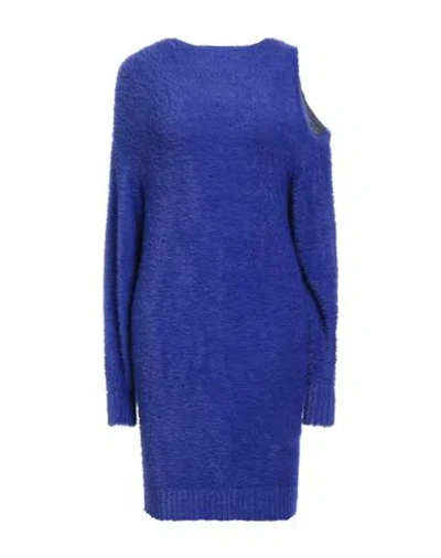 Simona Corsellini Woman Short Dress Bright Blue Size L Polyamide