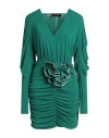 Simona Corsellini Woman Mini Dress Emerald Green Size 10 Viscose, Polyester In Green
