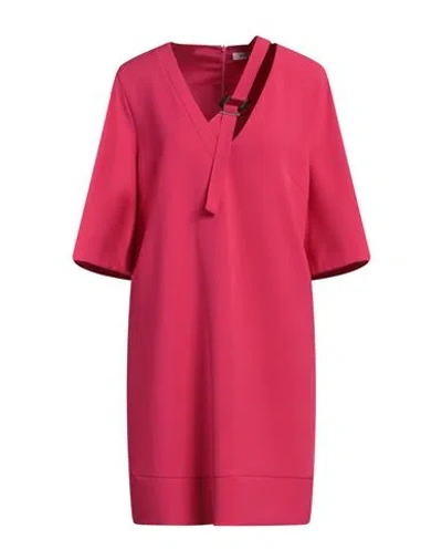 Simona Corsellini Woman Mini Dress Fuchsia Size 8 Polyester, Elastane In Pink