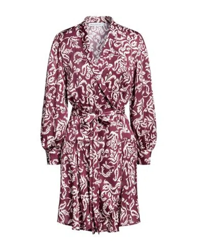 Simona Corsellini Woman Short Dress Garnet Size 8 Viscose In Red