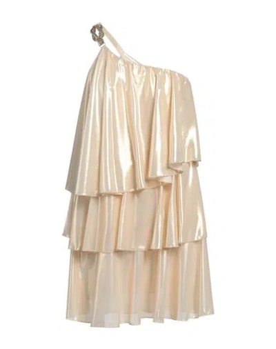 Simona Corsellini Woman Mini Dress Gold Size 4 Polyester