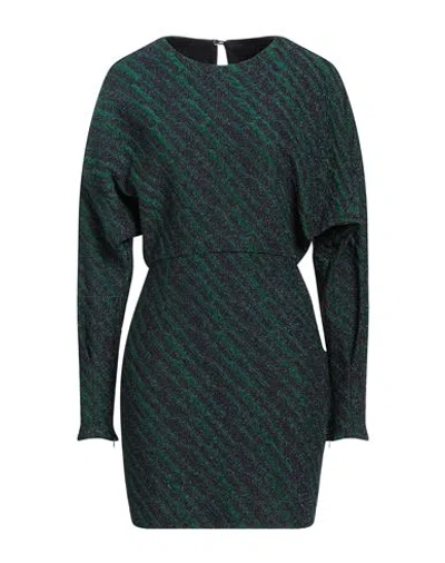 Simona Corsellini Woman Mini Dress Green Size 10 Viscose, Polyamide, Metallic Fiber, Elastane