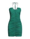 Simona Corsellini Woman Mini Dress Green Size 4 Viscose, Polyester In Green