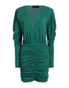 Simona Corsellini Woman Mini Dress Green Size 8 Viscose, Polyester