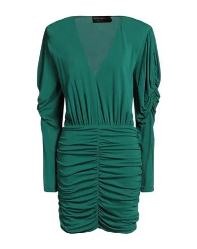 Simona Corsellini Woman Mini Dress Green Size 8 Viscose, Polyester