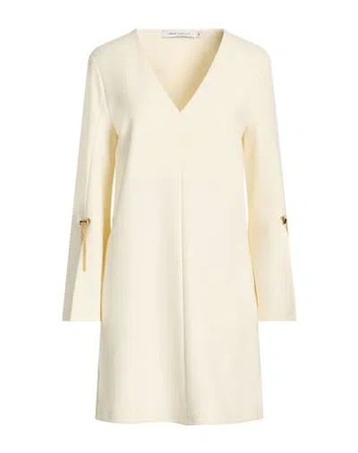 Simona Corsellini Woman Mini Dress Ivory Size 4 Polyester, Viscose, Cotton, Elastane In Yellow