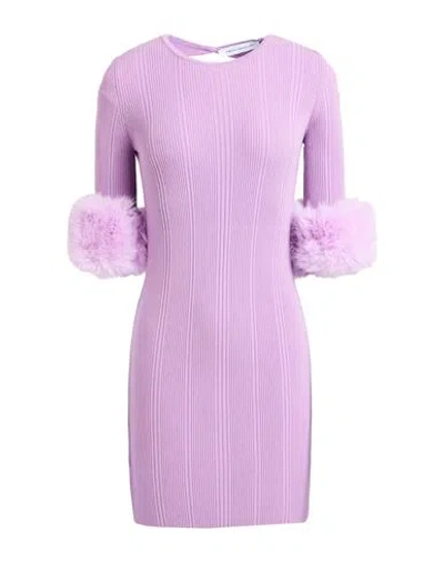 Simona Corsellini Woman Mini Dress Lilac Size 0 Viscose, Polyester, Polyamide In Purple