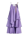 Shop Simona Corsellini Woman Mini Dress Lilac Size 6 Polyester In Purple