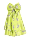 Simona Corsellini Woman Mini Dress Acid Green Size 6 Polyester In Green