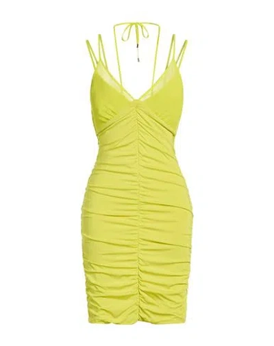 Simona Corsellini Woman Mini Dress Lime Green Size 8 Viscose, Elastane