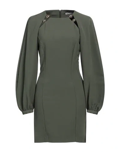 Simona Corsellini Woman Mini Dress Military Green Size 4 Polyester, Elastane