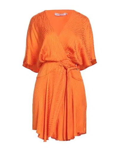Simona Corsellini Woman Mini Dress Orange Size 2 Viscose