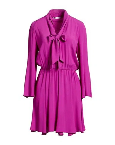 Simona Corsellini Woman Mini Dress Plum Size 4 Acetate, Silk In Purple