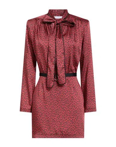Simona Corsellini Woman Mini Dress Red Size 4 Polyester In Burgundy