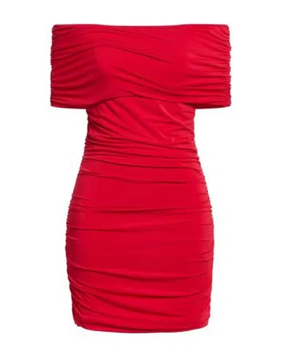 Simona Corsellini Woman Mini Dress Red Size 6 Viscose, Elastane