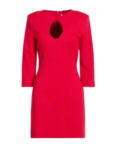 Simona Corsellini Woman Mini Dress Red Size 8 Viscose, Polyamide, Elastane