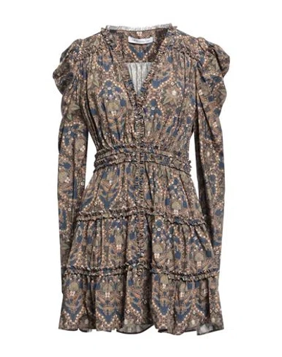 Simona Corsellini Woman Short Dress Slate Blue Size 10 Cotton