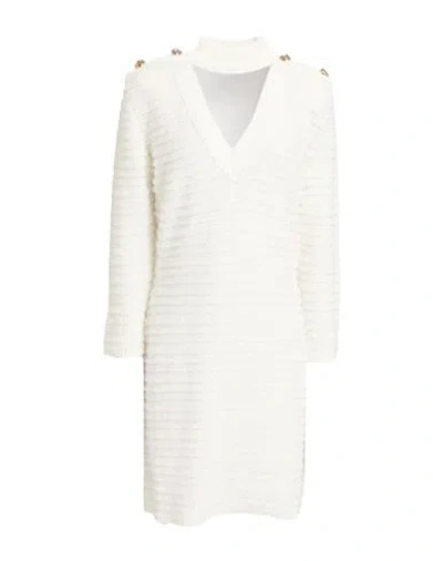 Simona Corsellini Woman Mini Dress White Size 6 Acrylic, Polyamide, Polyester, Viscose