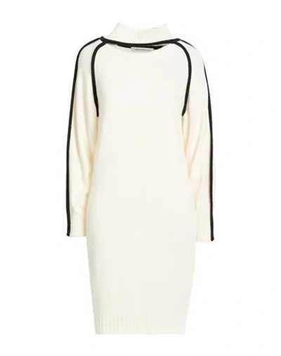 Simona Corsellini Woman Mini Dress White Size S Polyamide, Wool, Viscose, Cashmere In Neutral
