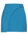 Simona Corsellini Woman Mini Skirt Azure Size 6 Polyester, Elastane In Blue