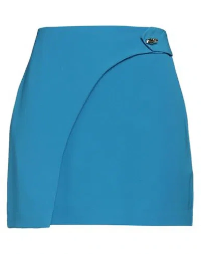 Simona Corsellini Woman Mini Skirt Azure Size 6 Polyester, Elastane In Blue