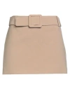 Simona Corsellini Woman Mini Skirt Beige Size 8 Polyester, Viscose, Cotton, Elastane