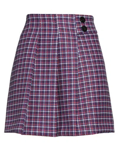 SIMONA CORSELLINI SIMONA CORSELLINI WOMAN MINI SKIRT BLUE SIZE 4 POLYESTER, VISCOSE