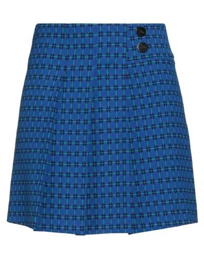 Simona Corsellini Woman Mini Skirt Bright Blue Size M Polyester, Viscose, Elastane