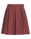 Simona Corsellini Woman Mini Skirt Brown Size 4 Cotton, Polyamide, Elastane In Brown