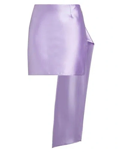 SIMONA CORSELLINI SIMONA CORSELLINI WOMAN MINI SKIRT LILAC SIZE 6 POLYESTER