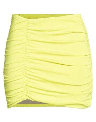 Simona Corsellini Woman Mini Skirt Yellow Size 8 Viscose, Elastane