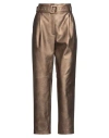 Simona Corsellini Woman Pants Bronze Size 8 Polyurethane, Viscose In Yellow