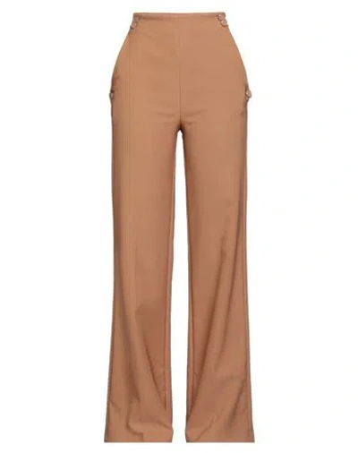 Simona Corsellini Woman Pants Camel Size 4 Polyester, Elastane In Sand