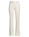 Simona Corsellini Woman Pants Cream Size 8 Polyester, Elastane