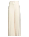 Simona Corsellini Woman Pants Cream Size 8 Polyester, Elastane