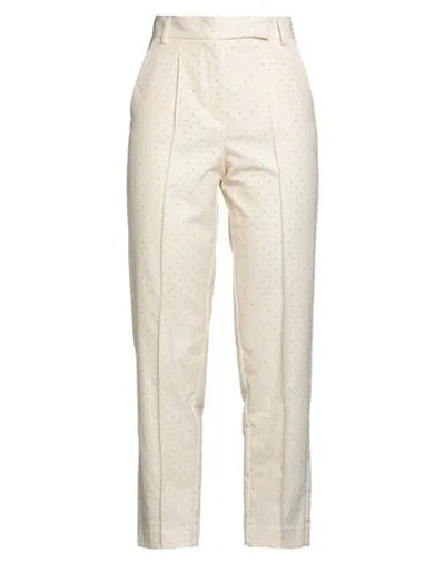 Simona Corsellini Woman Pants Ivory Size 4 Polyester, Viscose In Neutral
