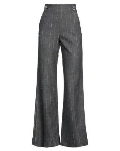 Simona Corsellini Woman Pants Lead Size 4 Polyester, Viscose, Wool, Elastane In Gray