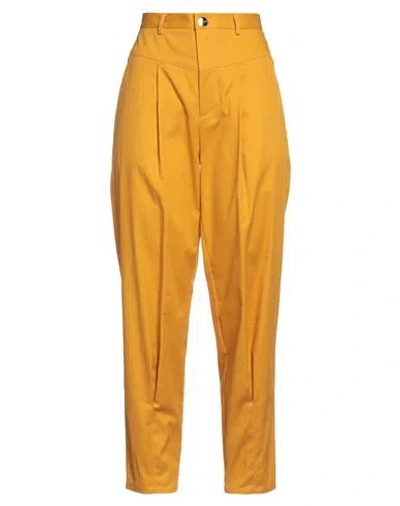 Simona Corsellini Woman Pants Ocher Size 6 Cotton, Elastane In Yellow