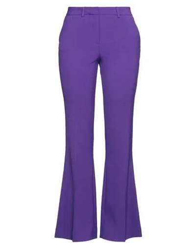 Simona Corsellini Woman Pants Purple Size 10 Polyester, Viscose, Cotton, Elastane