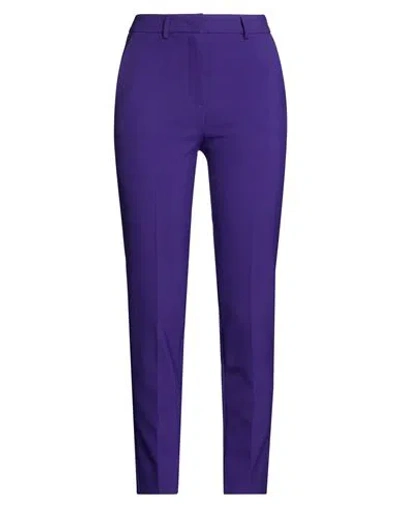 Simona Corsellini Woman Pants Purple Size 6 Polyester, Viscose, Cotton, Elastane In Blue