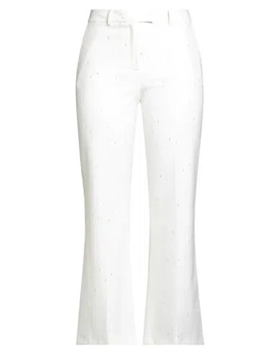 Simona Corsellini Woman Pants White Size 12 Polyester, Wool, Elastane