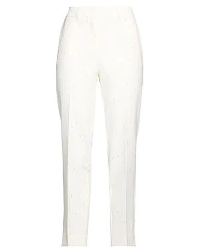 Simona Corsellini Woman Pants White Size 8 Polyester, Virgin Wool, Elastane
