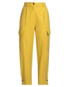 Simona Corsellini Woman Pants Yellow Size 10 Viscose, Polyester, Elastane In Yellow